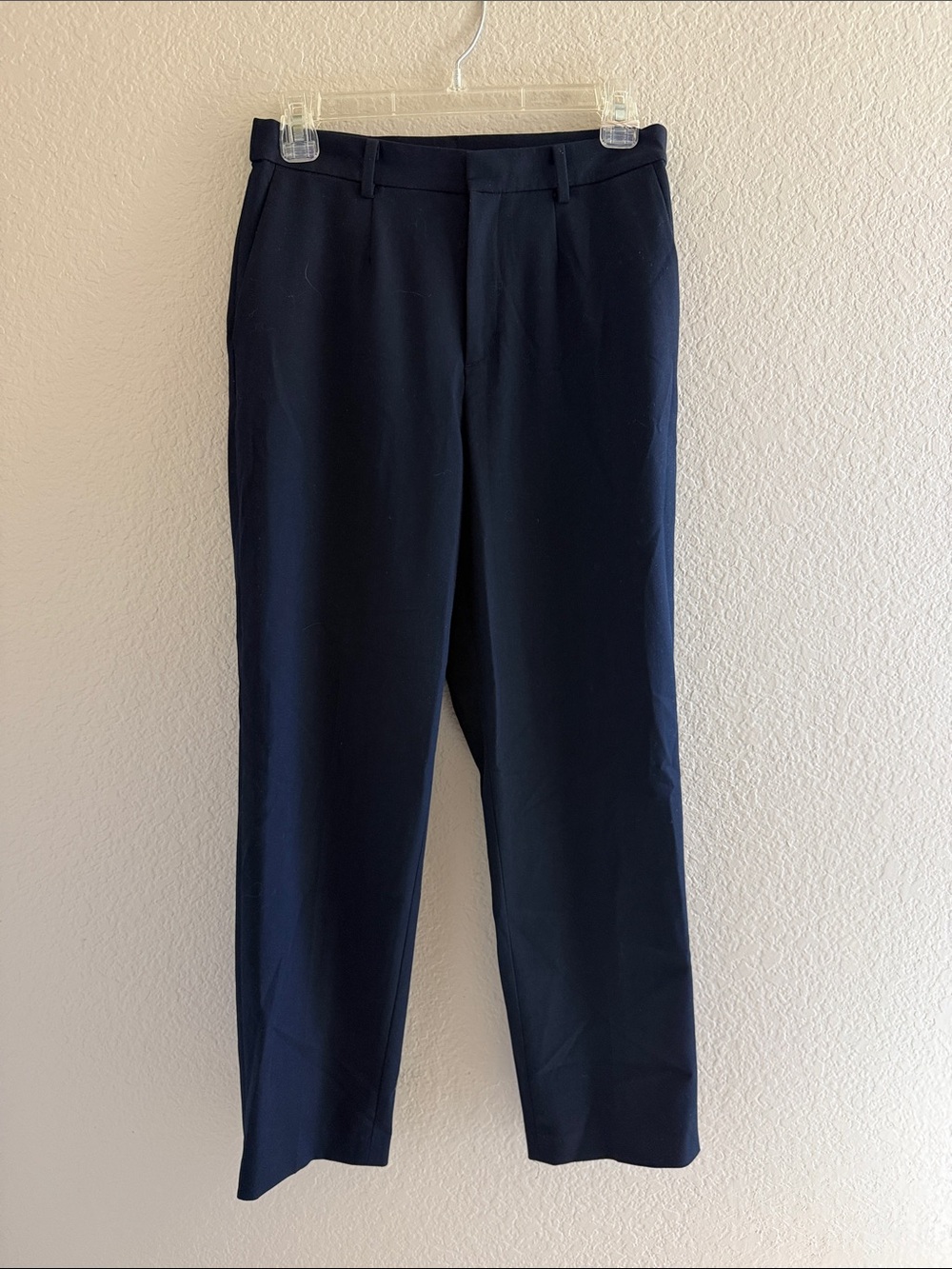 Uniqlo Navy Straight-Leg Dress Trousers